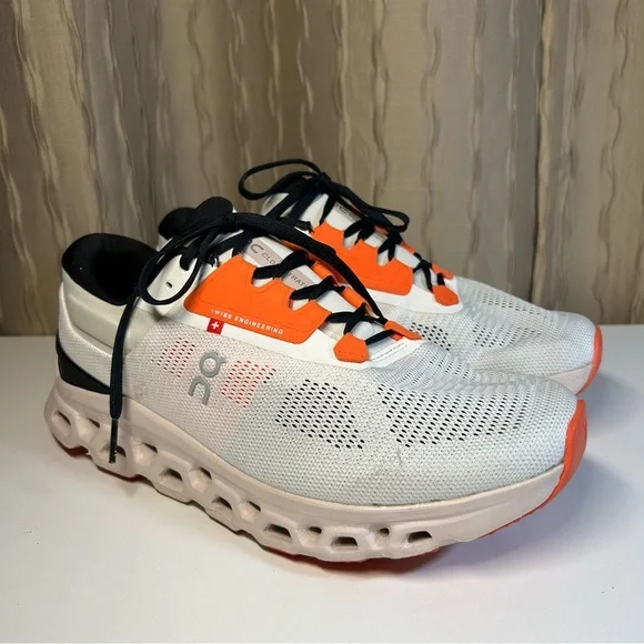 On Cloud Cloudstratus 3 Running Sneaker Women’s 10 Undyed White/Sand Orange - Picture 2 of 16